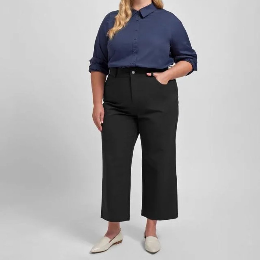 Faye Stretch Cotton Twill Boyfriend Crop Pants